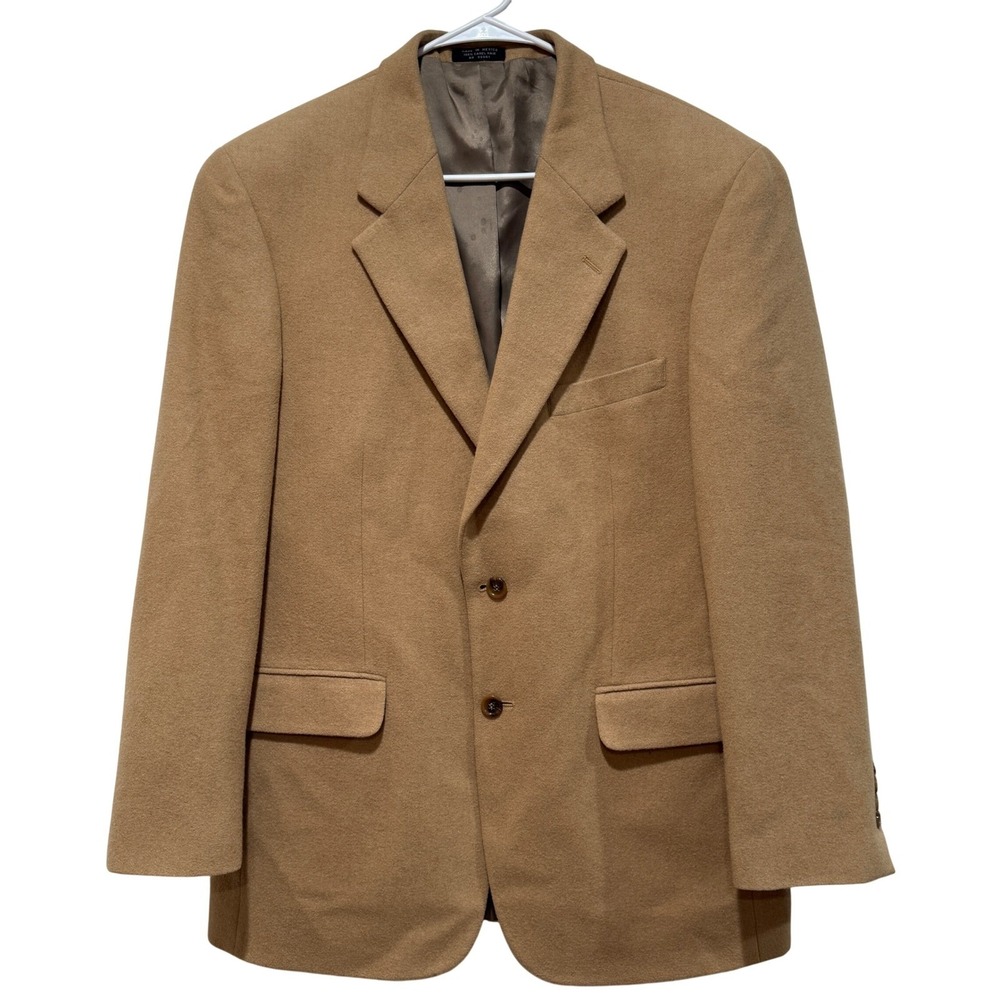 Albert Nipon Men's 100% Camel Hair Wool Blazer Sport Coat Sz 41R Tan Preppy Work
